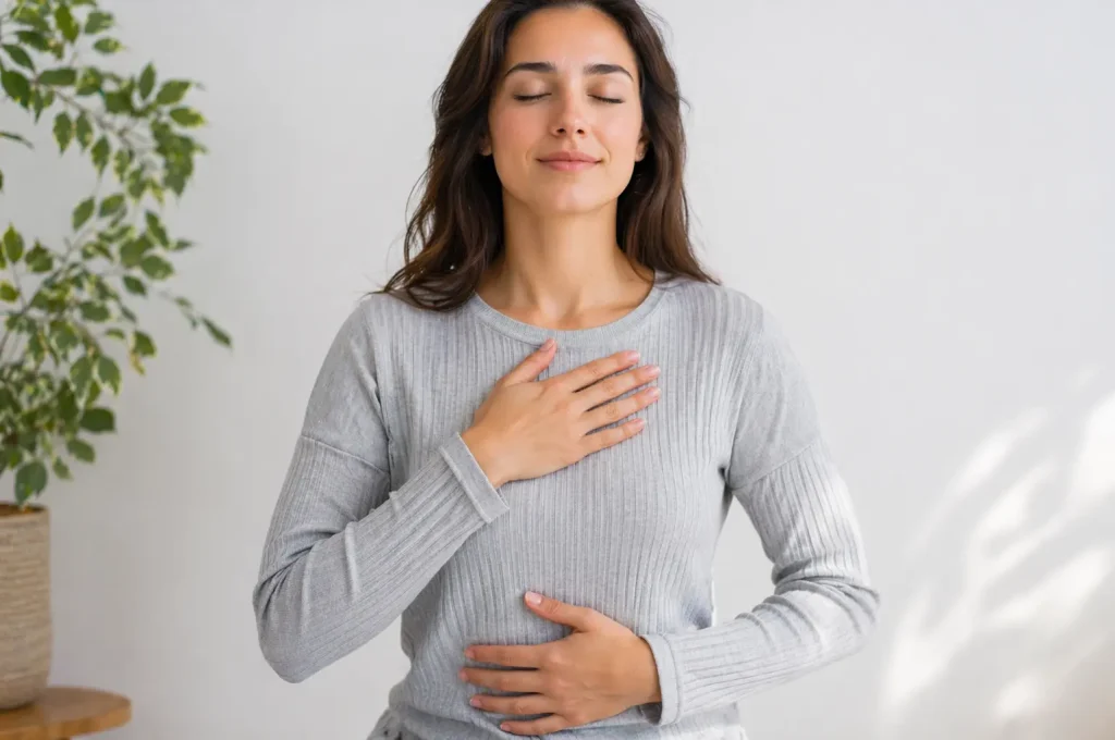 Tehnica de respirație diafragmatică pentru 
calmarea crampelor de colon iritabil cauzate de stres