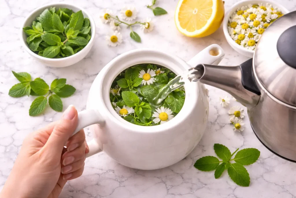 Prepararea corectă a ceaiurilor medicinale 
pentru colon iritabil — infuzare acoperită la 
temperatura corectă