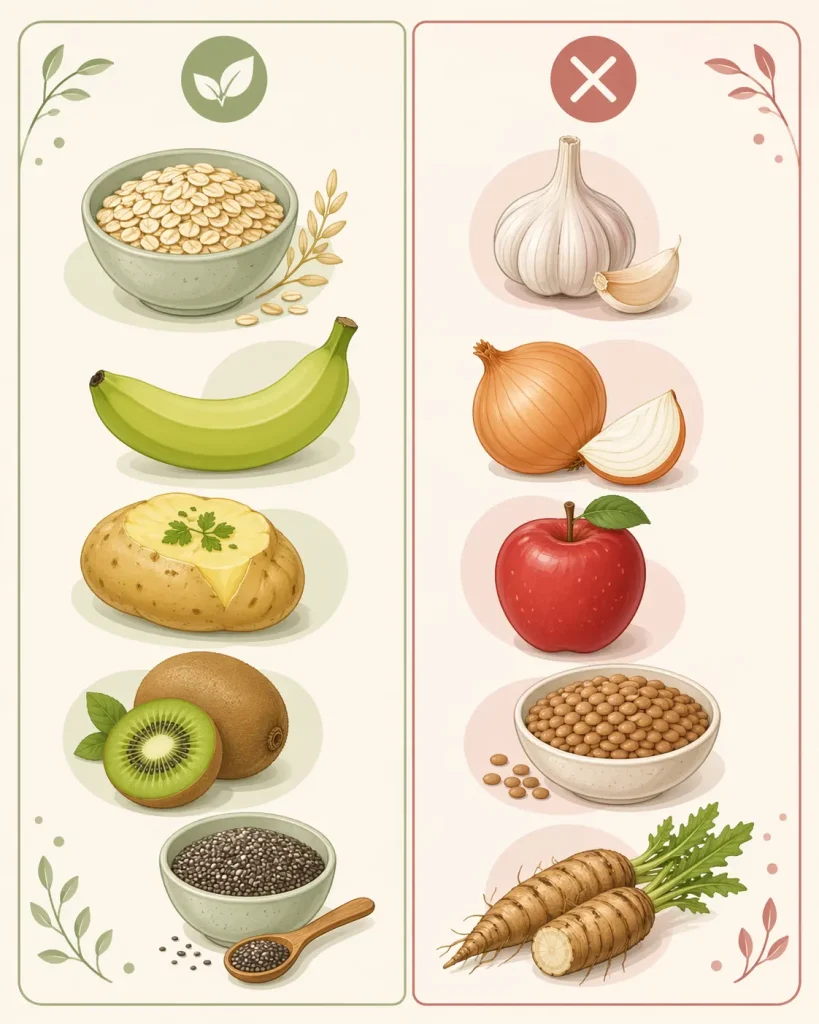 Prebiotice sigure versus interzise în dieta FODMAP pentru colon iritabil