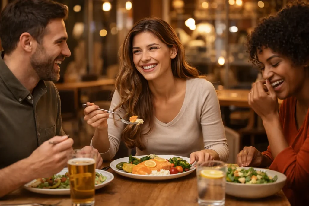 Viața socială cu colon iritabil — 
cum poți merge la restaurant și te bucuri de 
mese cu prietenii când gestionezi corect SCI