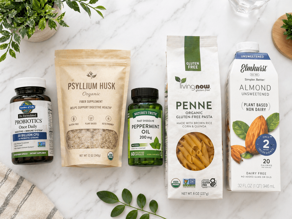 Produse FODMAP comandate online — probiotice 
psyllium și suplimente pentru colon iritabil