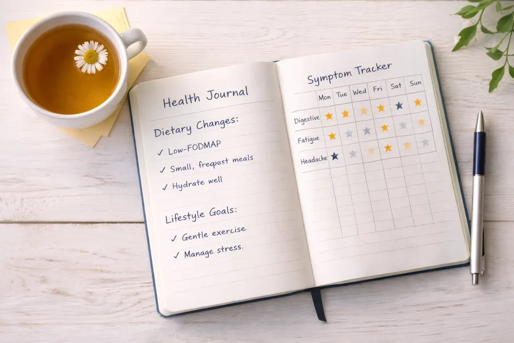 Jurnal de simptome pentru colon iritabil — 
instrument esențial pentru identificarea 
declanșatorilor și urmărirea ameliorării