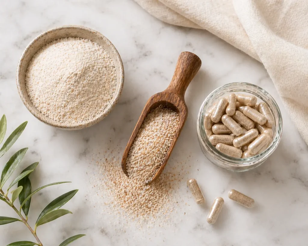 Variante de psyllium — pudră, husks și capsule pentru colon iritabil