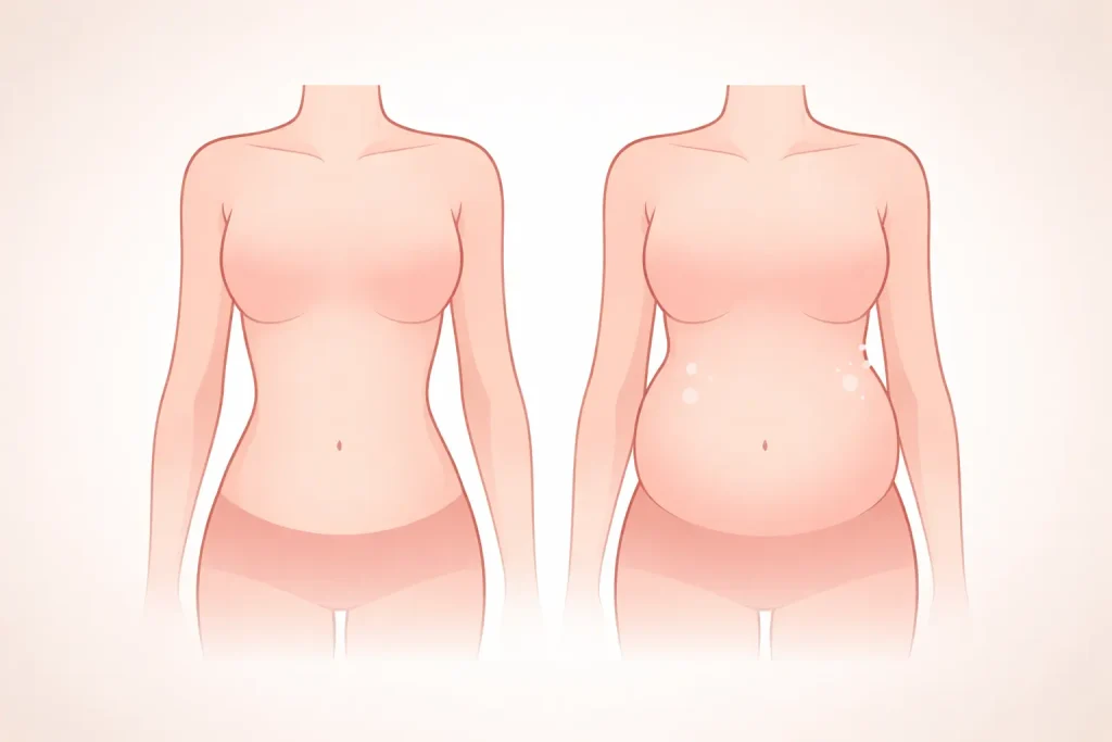 Balonare colon iritabil — comparație abdomen dimineața versus seara